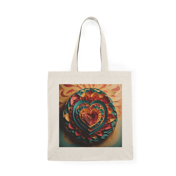 Vibrant Layered Heart - Natural Tote Bag - Bags - g(0D·IO) - 15" x 16" - Natural -