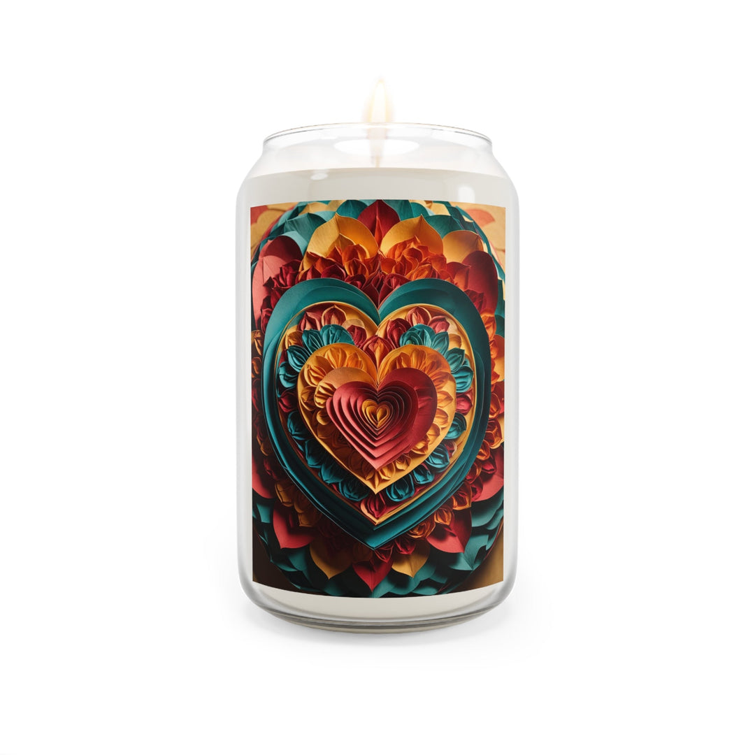 Vibrant Layered Heart - Scented Candle - Home Decor - g(0D·IO) - Comfort Spice - 13.75oz -