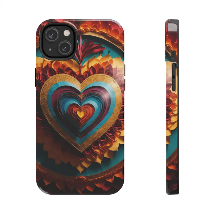 Vibrant Layered Heart - Tough Phone Case - Phone Case - g(0D·IO) - iPhone 14 Plus - -