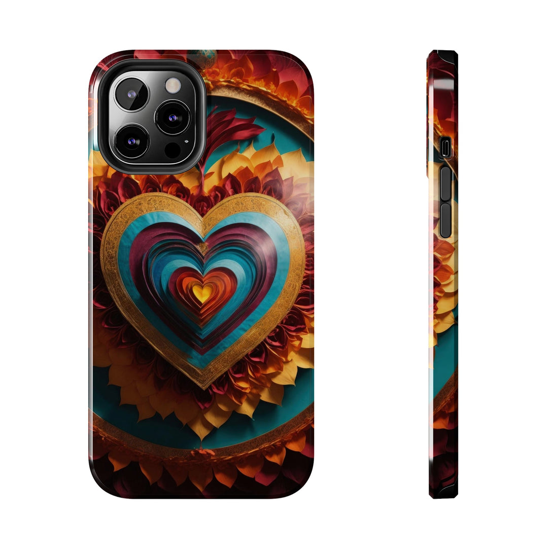 Vibrant Layered Heart - Tough Phone Case - Phone Case - g(0D·IO) - iPhone 12 Pro Max - -