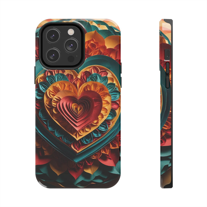 Vibrant Layered Heart - Tough Phone Case - Phone Case - g(0D·IO) - iPhone 14 Pro Max - -