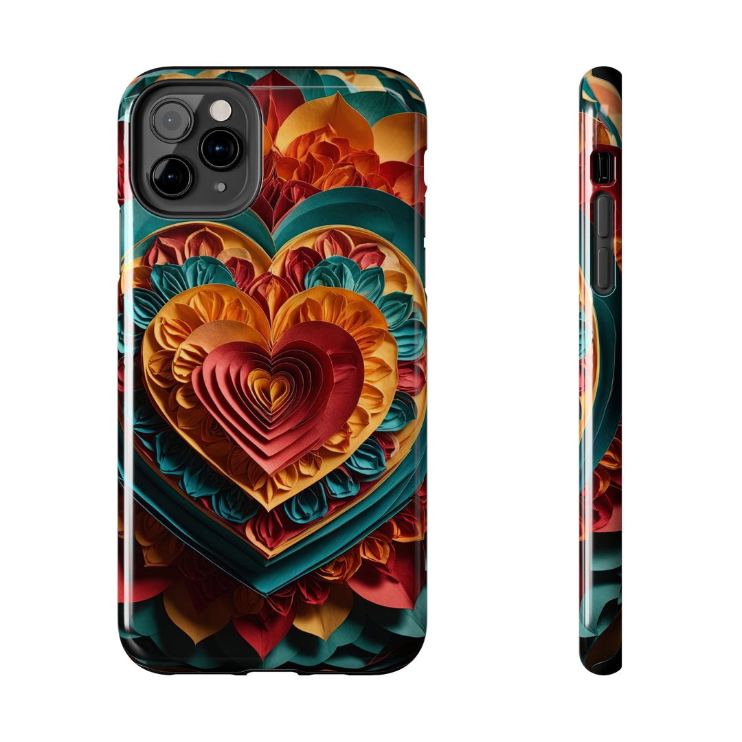 Vibrant Layered Heart - Tough Phone Case - Phone Case - g(0D·IO) - iPhone 11 Pro Max - -