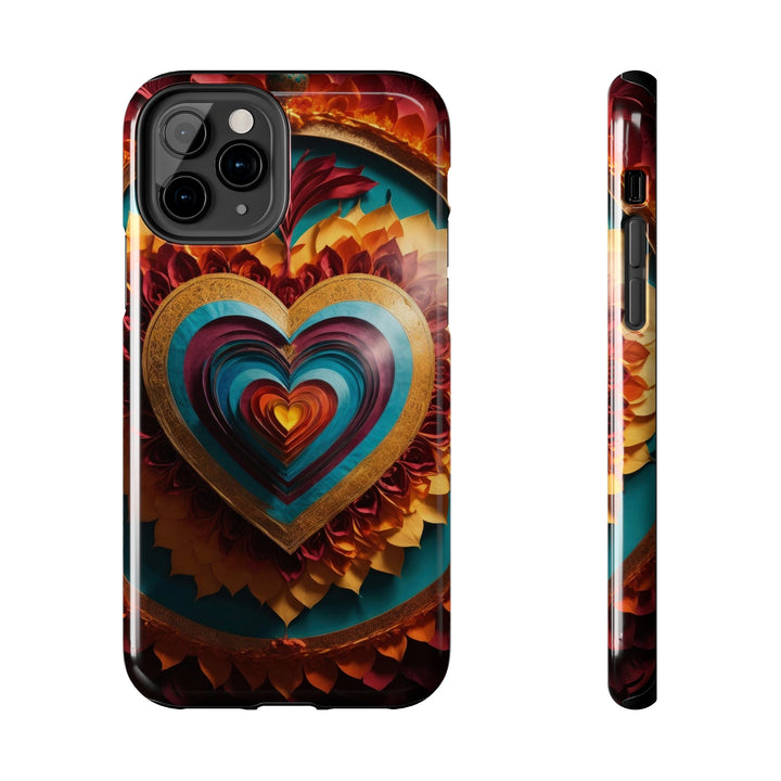 Vibrant Layered Heart - Tough Phone Case - Phone Case - g(0D·IO) - iPhone 11 Pro - -