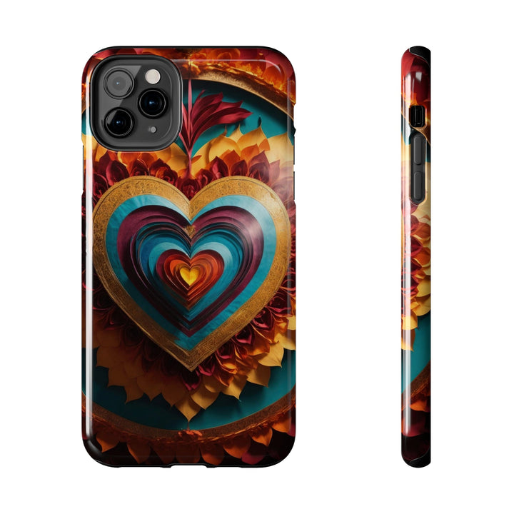 Vibrant Layered Heart - Tough Phone Case - Phone Case - g(0D·IO) - iPhone 11 Pro Max - -