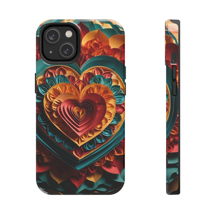 Vibrant Layered Heart - Tough Phone Case - Phone Case - g(0D·IO) - iPhone 14 - -