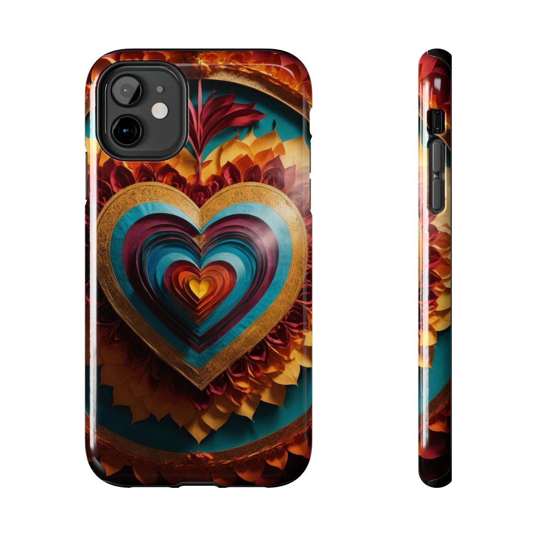 Vibrant Layered Heart - Tough Phone Case - Phone Case - g(0D·IO) - iPhone 11 - -