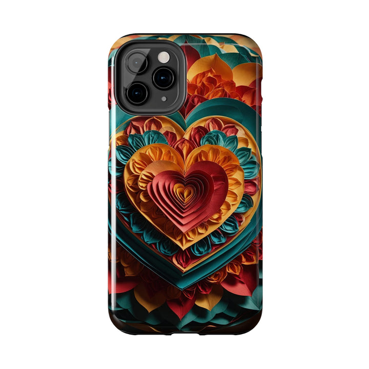 Vibrant Layered Heart - Tough Phone Case - Phone Case - g(0D·IO) - iPhone 13 Mini - -