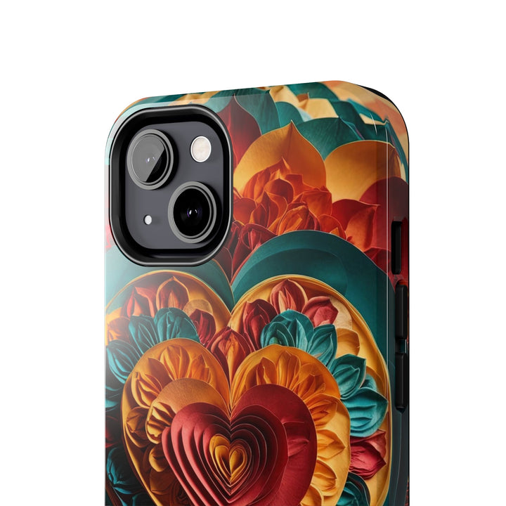 Vibrant Layered Heart - Tough Phone Case - Phone Case - g(0D·IO) - iPhone 13 Mini - -