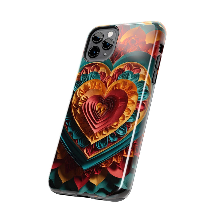 Vibrant Layered Heart - Tough Phone Case - Phone Case - g(0D·IO) - iPhone 13 Mini - -