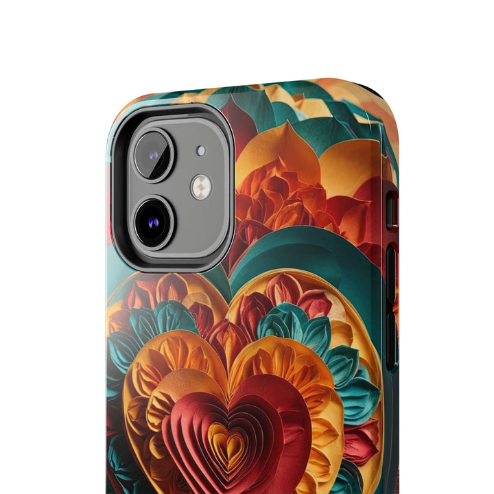 Vibrant Layered Heart - Tough Phone Case - Phone Case - g(0D·IO) - iPhone 13 Mini - -