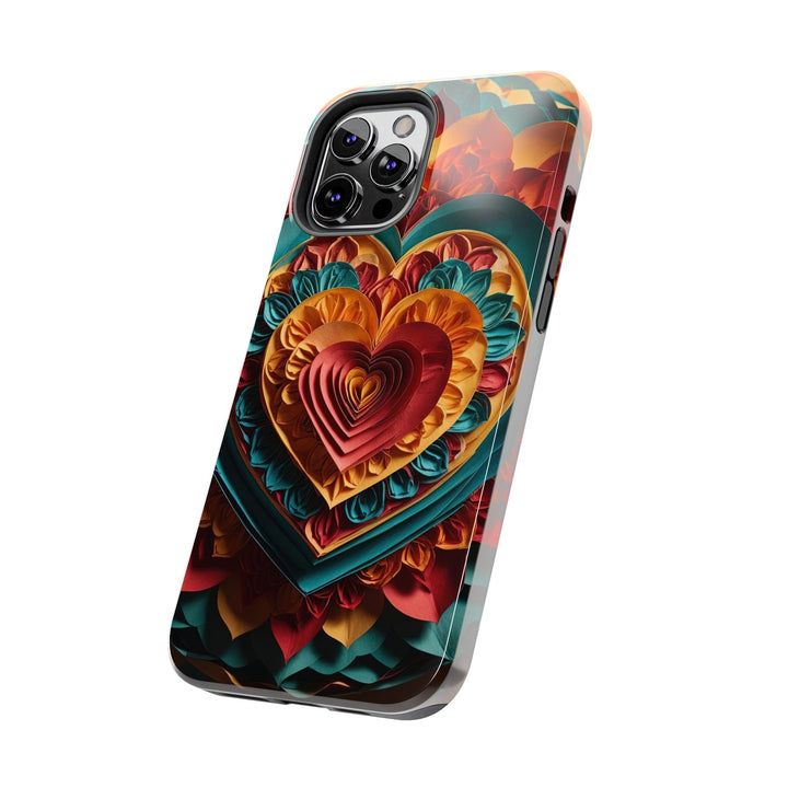 Vibrant Layered Heart - Tough Phone Case - Phone Case - g(0D·IO) - iPhone 13 Mini - -