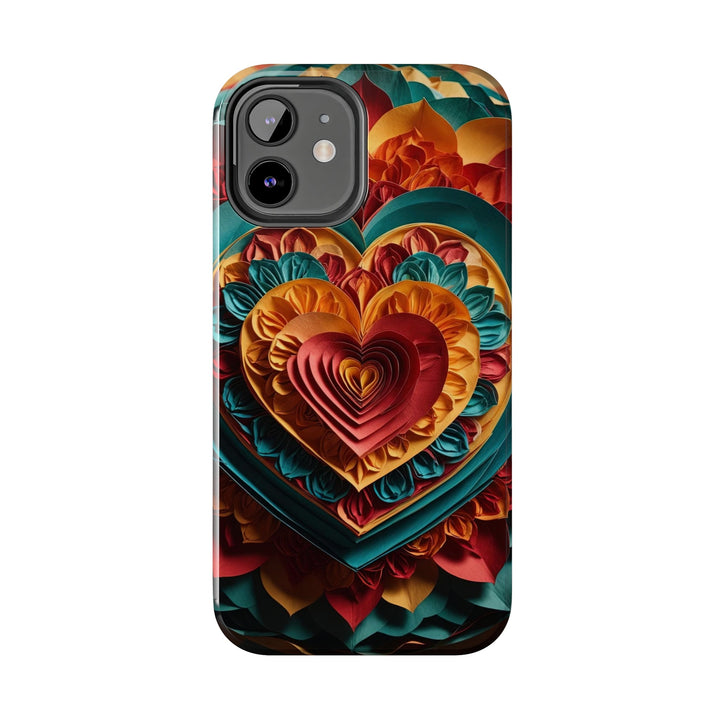 Vibrant Layered Heart - Tough Phone Case - Phone Case - g(0D·IO) - iPhone 13 Mini - -