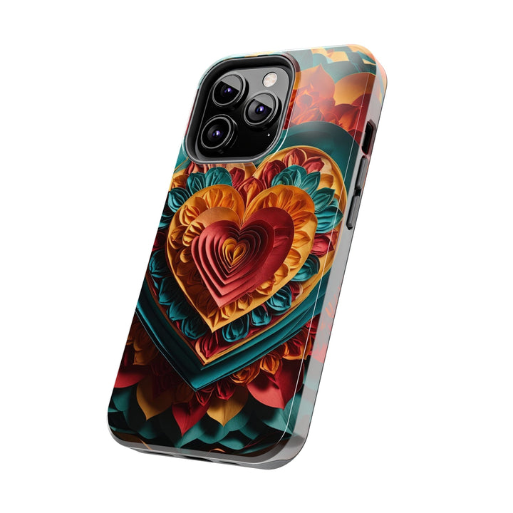 Vibrant Layered Heart - Tough Phone Case - Phone Case - g(0D·IO) - iPhone 13 Mini - -