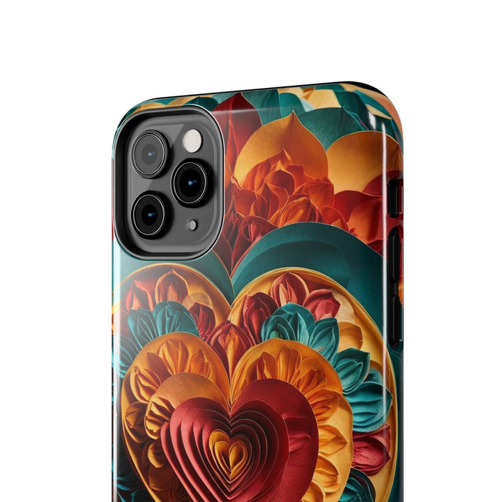 Vibrant Layered Heart - Tough Phone Case - Phone Case - g(0D·IO) - iPhone 13 Mini - -