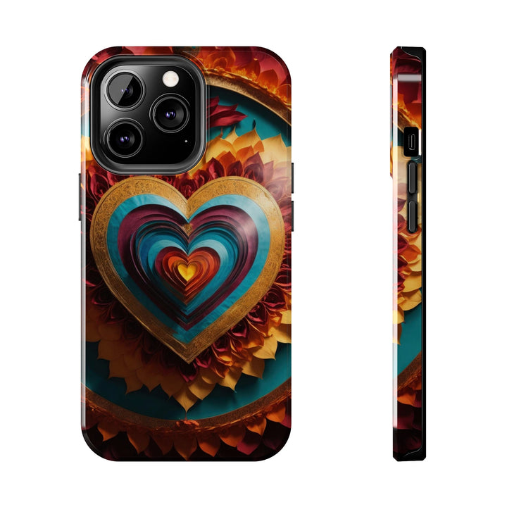 Vibrant Layered Heart - Tough Phone Case - Phone Case - g(0D·IO) - iPhone 13 Pro - -