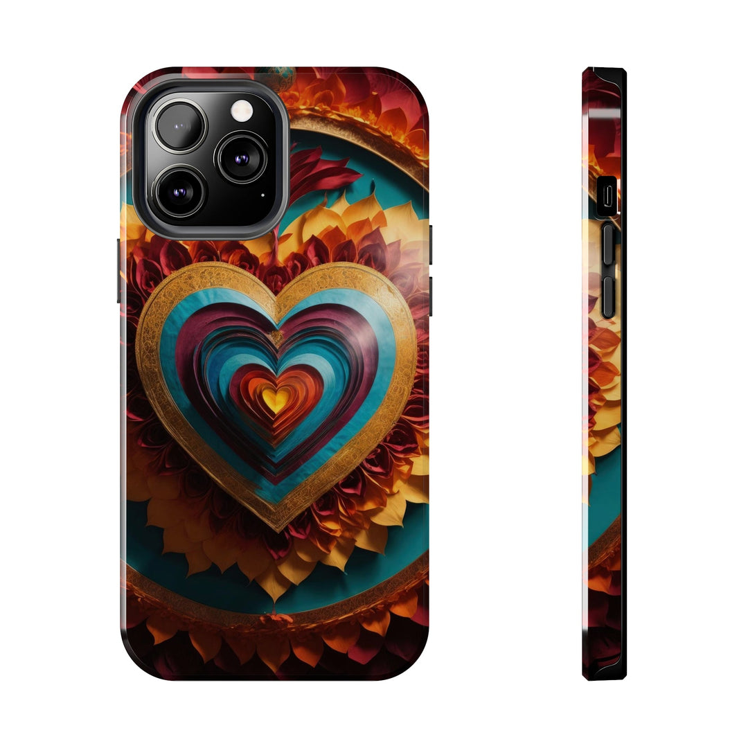 Vibrant Layered Heart - Tough Phone Case - Phone Case - g(0D·IO) - iPhone 13 Pro Max - -