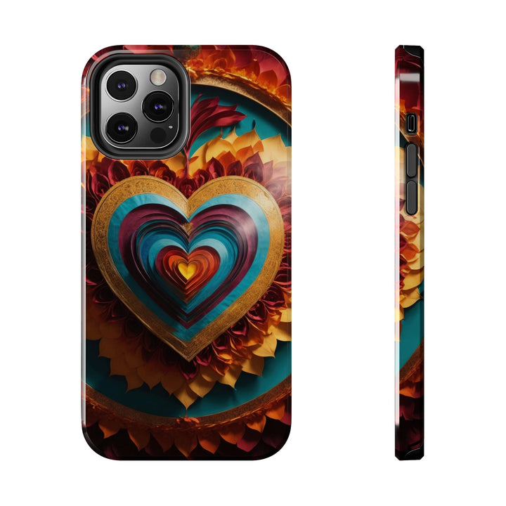 Vibrant Layered Heart - Tough Phone Case - Phone Case - g(0D·IO) - iPhone 12 Pro - -