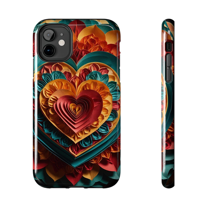 Vibrant Layered Heart - Tough Phone Case - Phone Case - g(0D·IO) - iPhone 11 - -