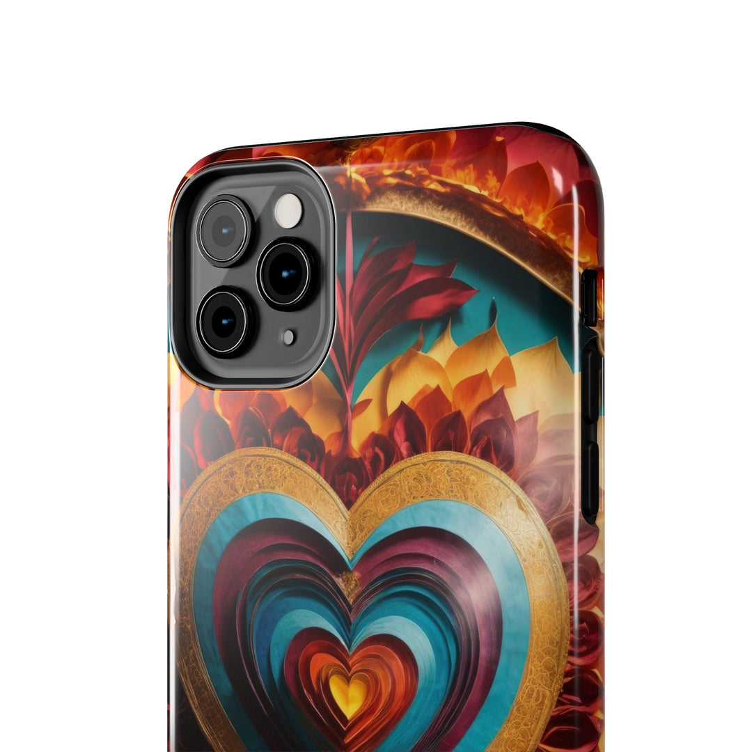 Vibrant Layered Heart - Tough Phone Case - Phone Case - g(0D·IO) - iPhone 13 Mini - -