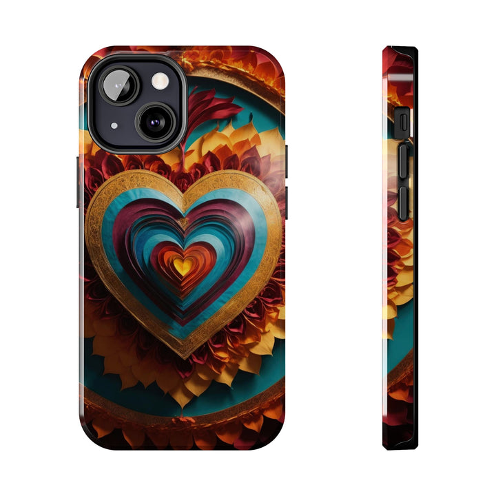 Vibrant Layered Heart - Tough Phone Case - Phone Case - g(0D·IO) - iPhone 13 Mini - -