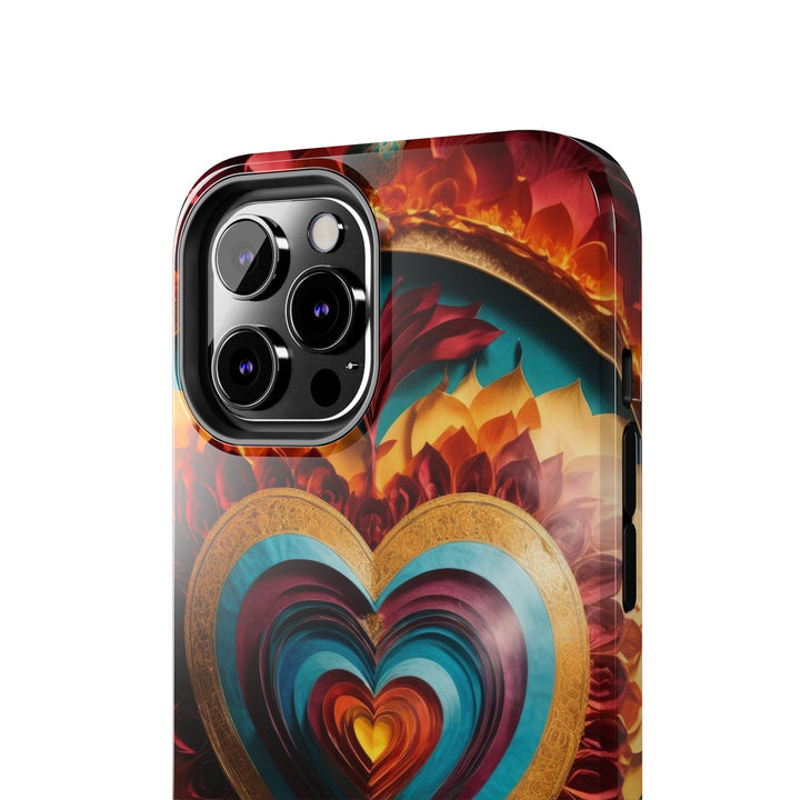 Vibrant Layered Heart - Tough Phone Case - Phone Case - g(0D·IO) - iPhone 13 Mini - -