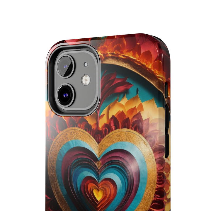 Vibrant Layered Heart - Tough Phone Case - Phone Case - g(0D·IO) - iPhone 13 Mini - -