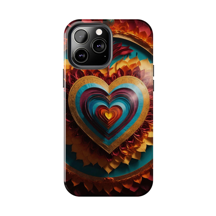 Vibrant Layered Heart - Tough Phone Case - Phone Case - g(0D·IO) - iPhone 13 Mini - -