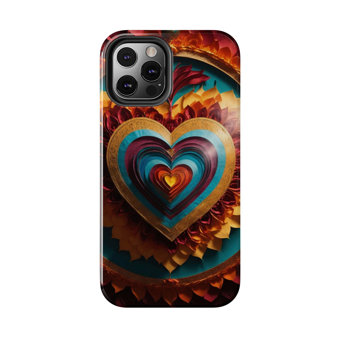 Vibrant Layered Heart - Tough Phone Case - Phone Case - g(0D·IO) - iPhone 13 Mini - -