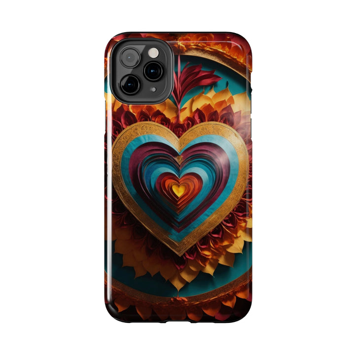 Vibrant Layered Heart - Tough Phone Case - Phone Case - g(0D·IO) - iPhone 13 Mini - -