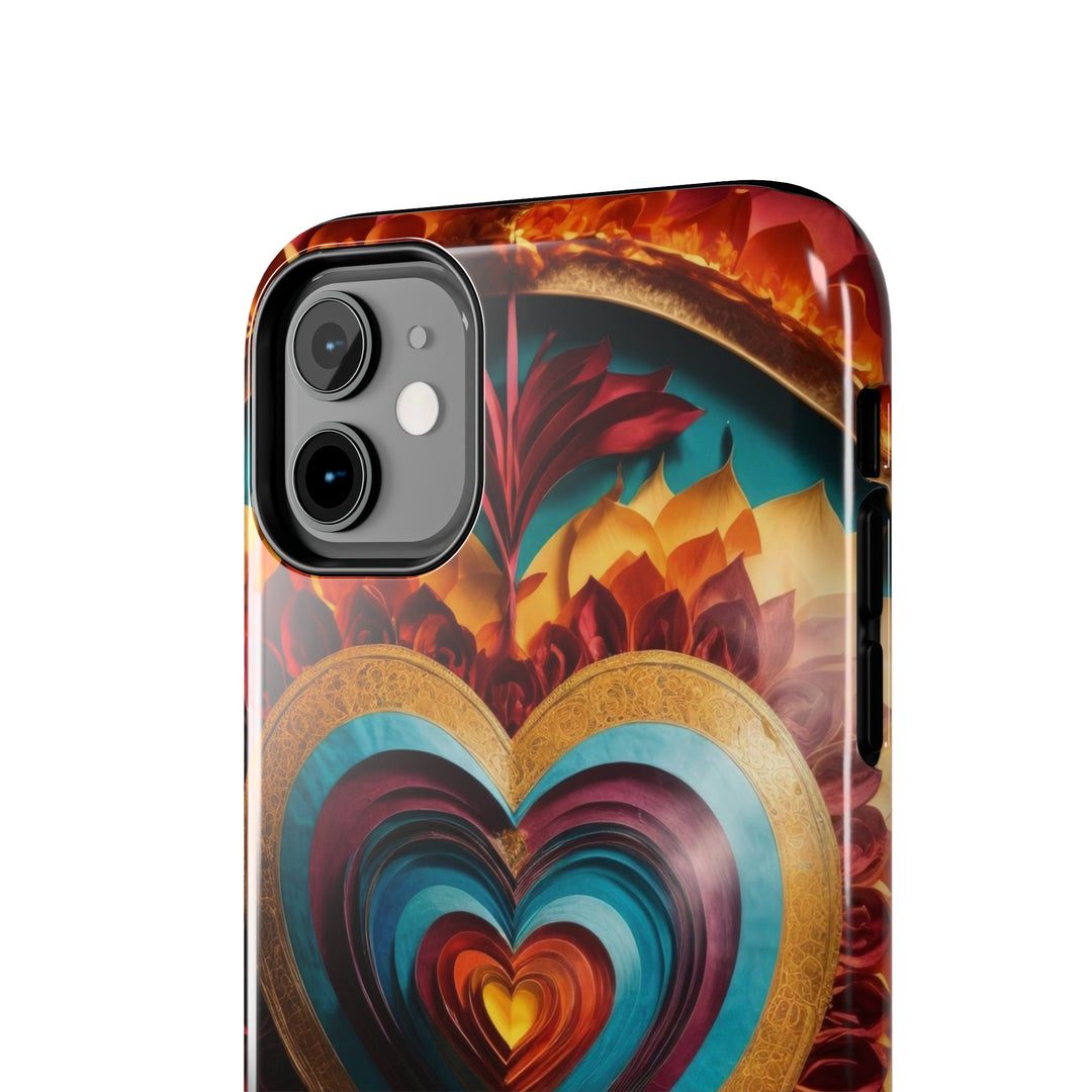 Vibrant Layered Heart - Tough Phone Case - Phone Case - g(0D·IO) - iPhone 13 Mini - -