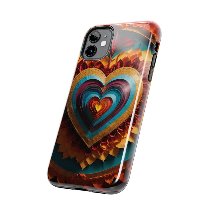 Vibrant Layered Heart - Tough Phone Case - Phone Case - g(0D·IO) - iPhone 13 Mini - -