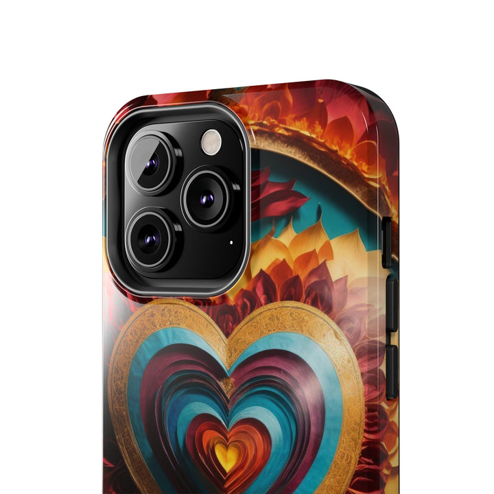 Vibrant Layered Heart - Tough Phone Case - Phone Case - g(0D·IO) - iPhone 13 Mini - -