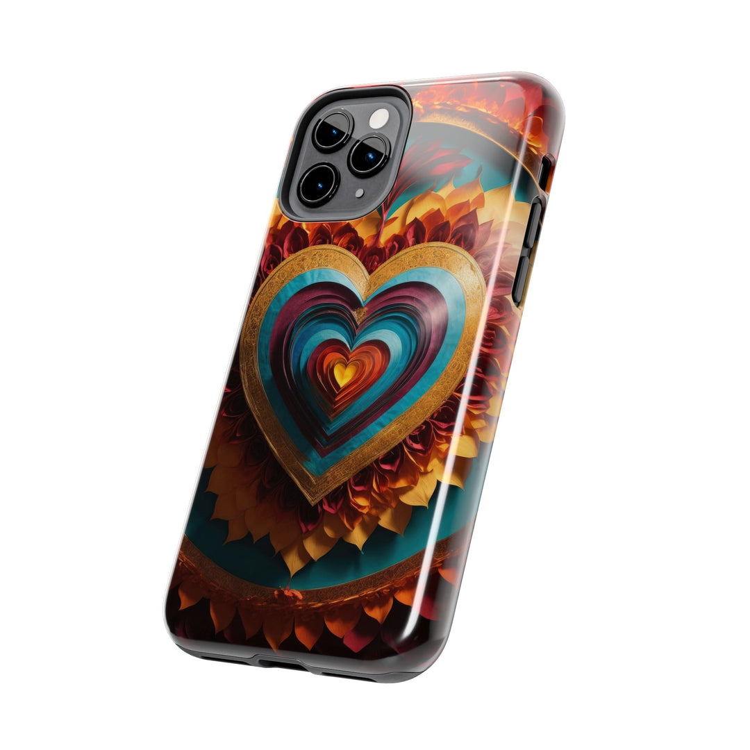 Vibrant Layered Heart - Tough Phone Case - Phone Case - g(0D·IO) - iPhone 13 Mini - -