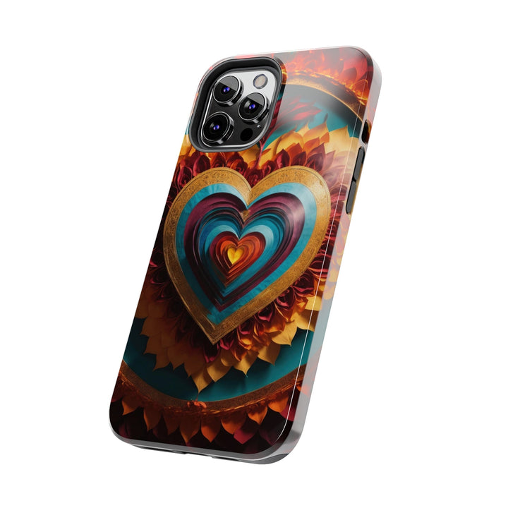 Vibrant Layered Heart - Tough Phone Case - Phone Case - g(0D·IO) - iPhone 13 Mini - -