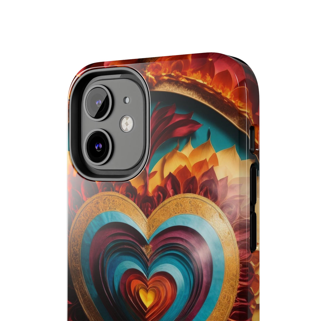 Vibrant Layered Heart - Tough Phone Case - Phone Case - g(0D·IO) - iPhone 13 Mini - -