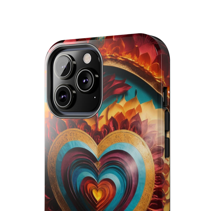 Vibrant Layered Heart - Tough Phone Case - Phone Case - g(0D·IO) - iPhone 13 Mini - -