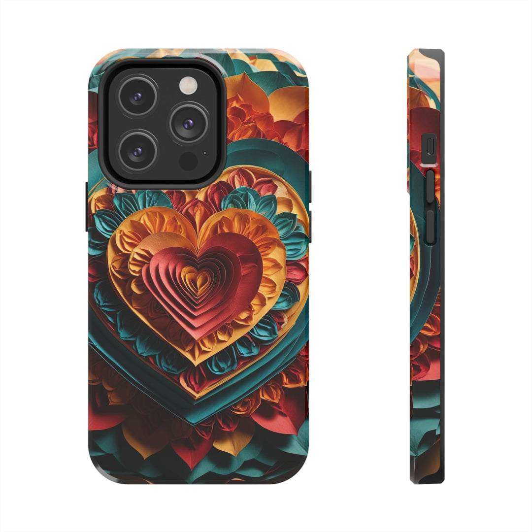 Vibrant Layered Heart - Tough Phone Case - Phone Case - g(0D·IO) - iPhone 14 Pro - -