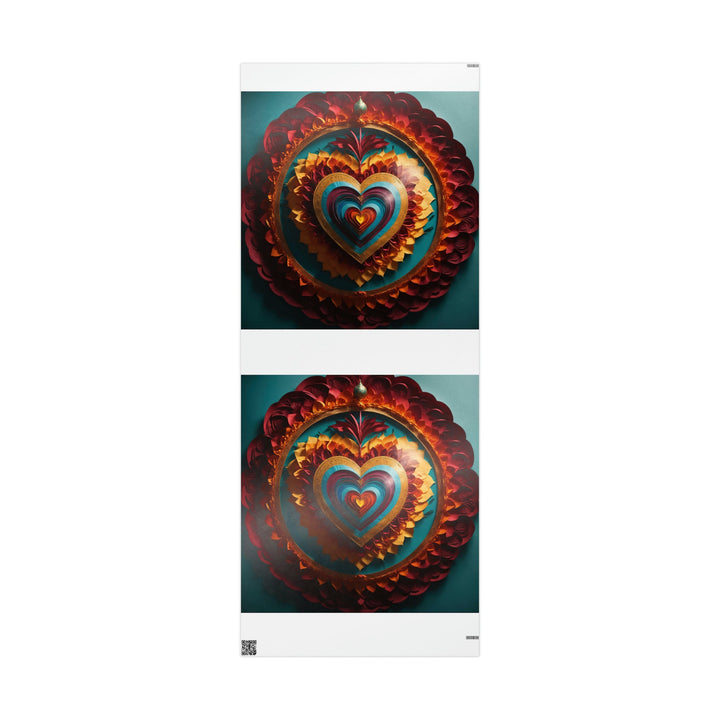 Vibrant Layered Heart - Wrapping Paper - Home Decor - g(0D·IO) - 30'' x 72'' - Glossy -