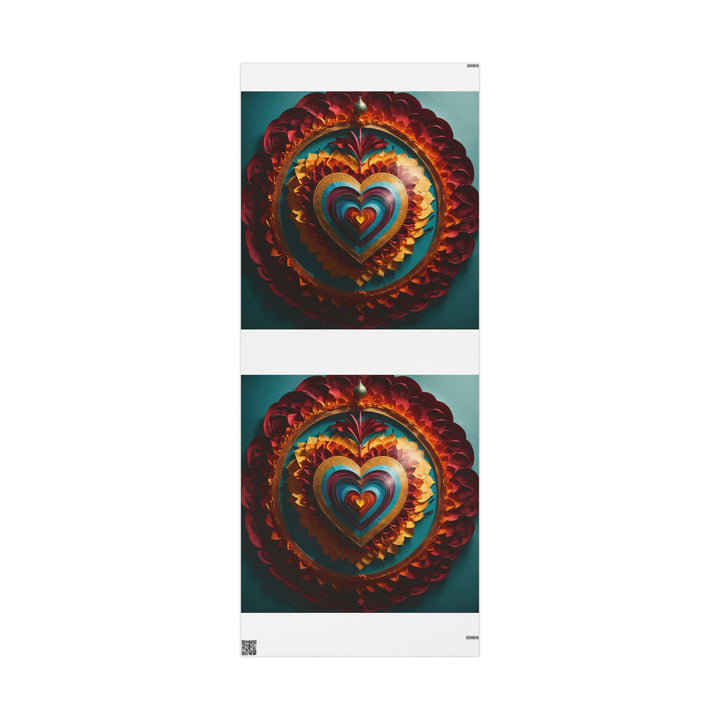 Vibrant Layered Heart - Wrapping Paper - Home Decor - g(0D·IO) - 30'' x 72'' - Matte -