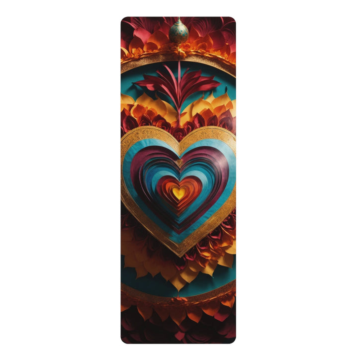 Vibrant Layered Heart - Yoga Mat - Home Decor - g(0D·IO) - 24” x 68” - -
