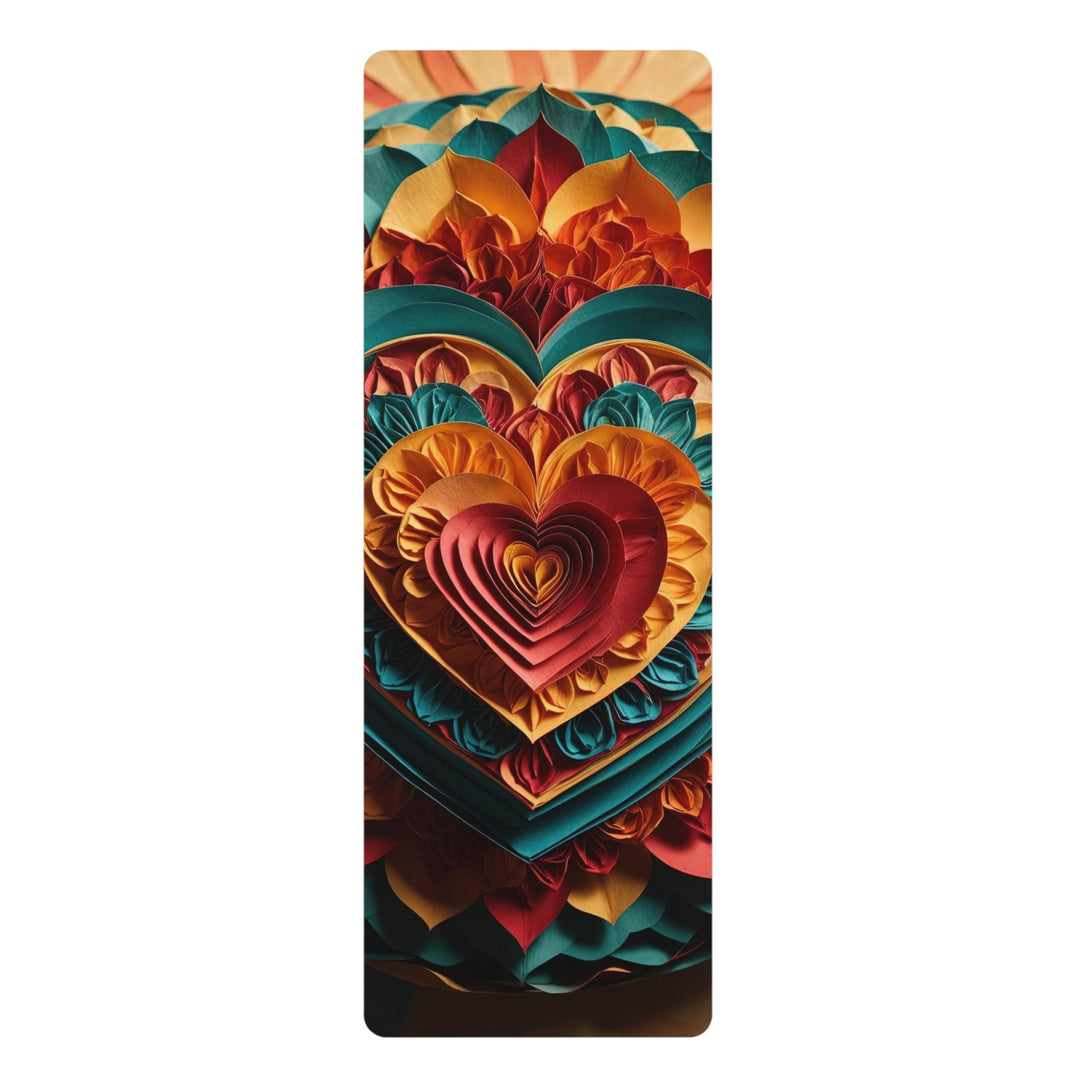 Vibrant Layered Heart - Yoga Mat - Home Decor - g(0D·IO) - 24” x 68” - -
