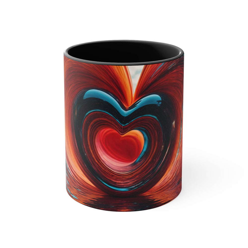 Vibrant Liquid Heart - Accent Coffee Mug - Mug - g(0D·IO) - Black - 11oz -