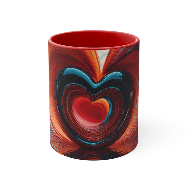 Vibrant Liquid Heart - Accent Coffee Mug - Mug - g(0D·IO) - Red - 11oz -