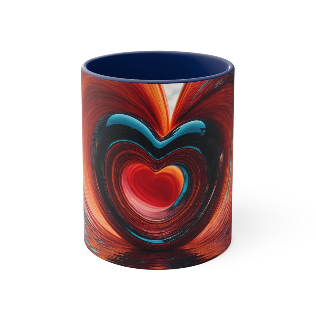 Vibrant Liquid Heart - Accent Coffee Mug - Mug - g(0D·IO) - Navy - 11oz -