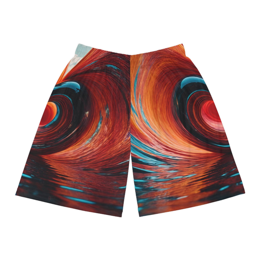 Vibrant Liquid Heart - AOP Basketball Shorts - All Over Prints - g(0D·IO) - Seam thread color automatically matched to design - XS -