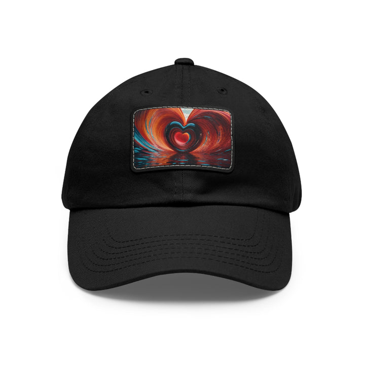 Vibrant Liquid Heart - Dad Hat - Hats - g(0D·IO) - Black / Black patch - Rectangle - One size