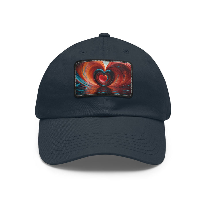 Vibrant Liquid Heart - Dad Hat - Hats - g(0D·IO) - Navy / Black patch - Rectangle - One size