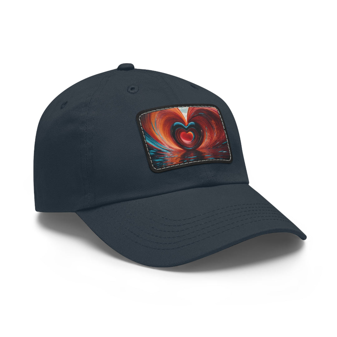 Vibrant Liquid Heart - Dad Hat - Hats - g(0D·IO) - White / Black patch - Rectangle - One size