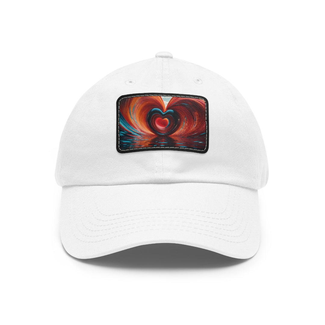 Vibrant Liquid Heart - Dad Hat - Hats - g(0D·IO) - White / Black patch - Rectangle - One size