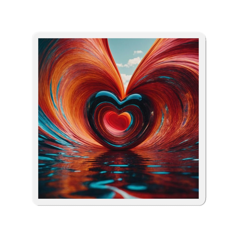 Vibrant Liquid Heart - Die-cut Magnet - Home Decor - g(0D·IO) - 3" x 3" - Die-Cut - 1 pc
